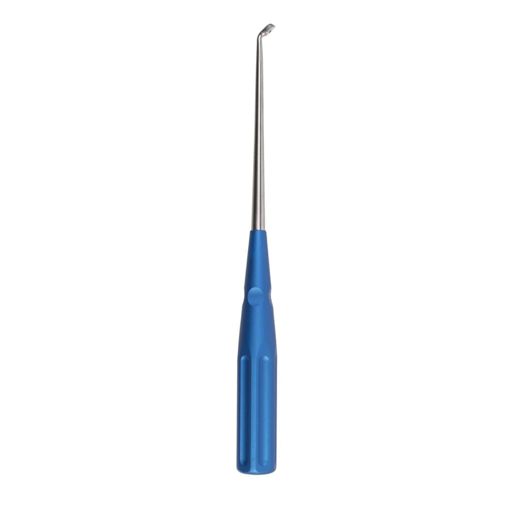 10" Color Cervical Curette - blue Angled Size 2